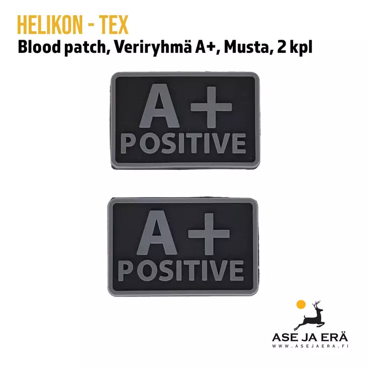 Helikon-Tex blood patch 2 kpl veriryhmä A+ Musta - Yleiskuva - Muut asusteet - 5908218766945 - 3