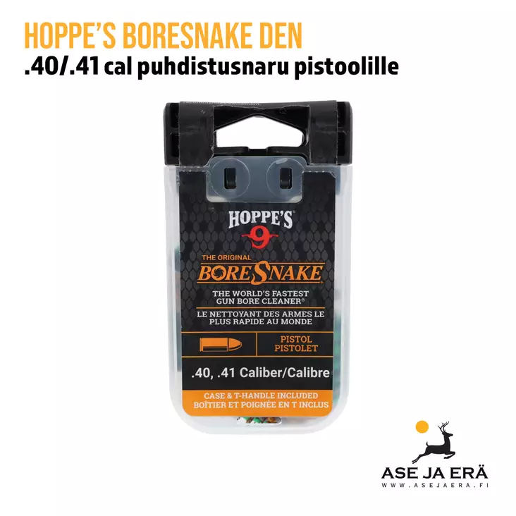 Hoppe's BoreSnake .40-.41 puhdistusnaru kotelo etupuoli - Puhdistusnarut - 026285000955 - 1
