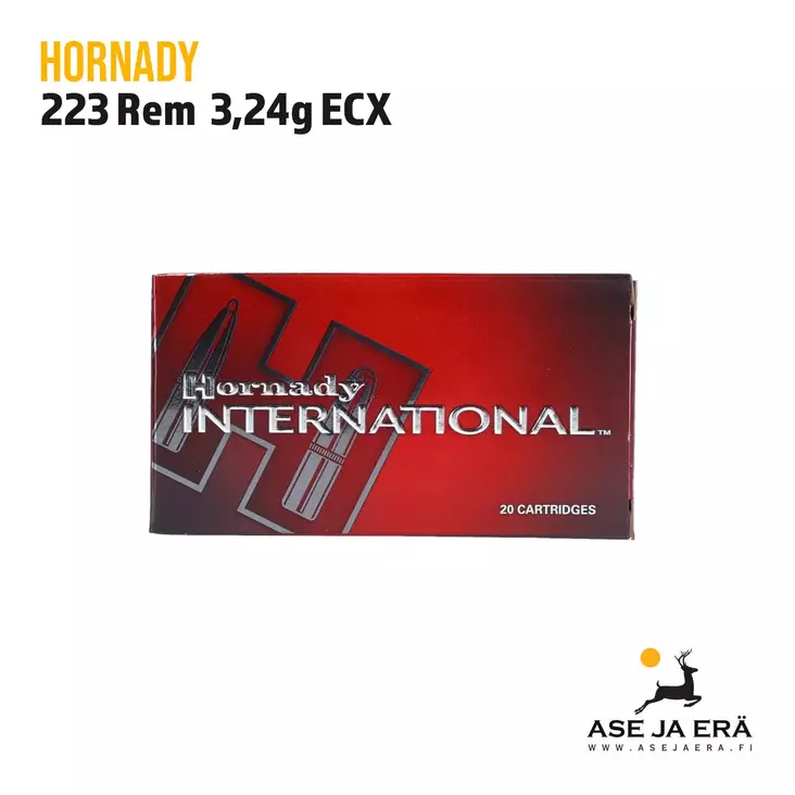 Hornady International 223 Rem 3,24g ECX kiväärinpatruuna - 223 kaliiperi - 090255720495 - 1