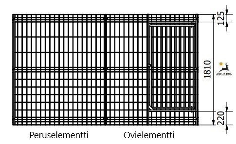 Koiratarhan ovielementti - kolme eri kokoa - Koiratarhaelementit - ovi1815 - 2