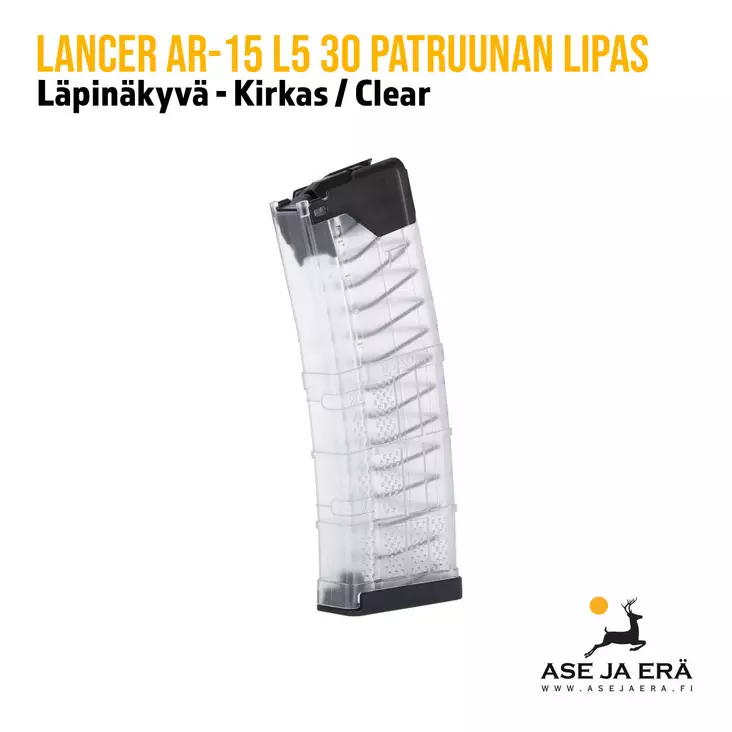 Lancer AR-15 läpinäkyvä 30 patruunan lipas - Toiminnallisten aseiden lippaat - 738435617295 - 1
