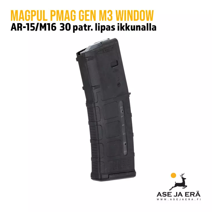 Magpul AR-15/M16 GEN M3 PMAG 30 patruunan lipas ikkunalla - Toiminnallisten aseiden lippaat - 873750007625 - 1