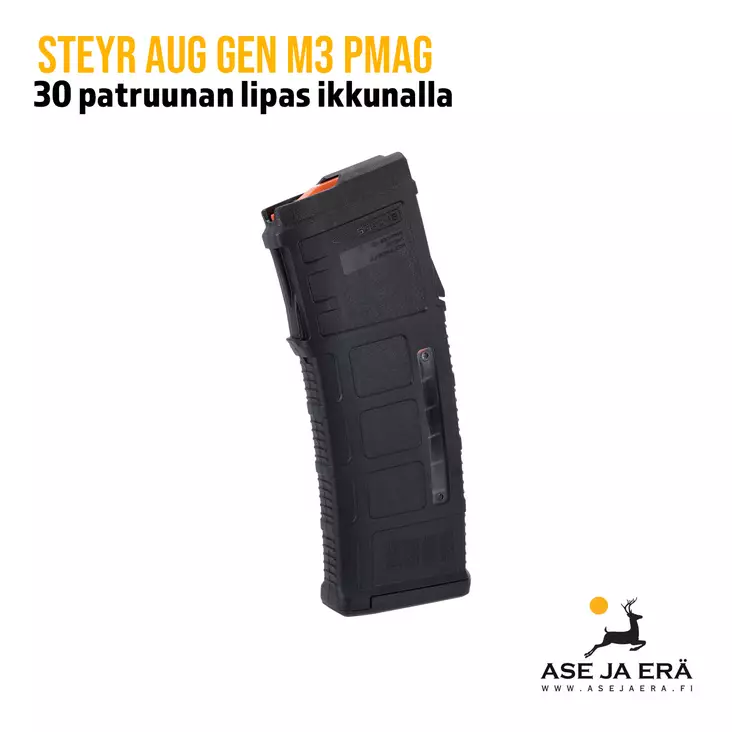 Magpul Steyr AUG Gen M3 Pmag 30 patruunan lipas ikkunalla musta - Toiminnallisten aseiden lippaat - 873750001265 - 4