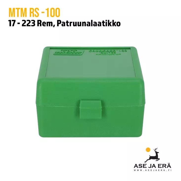 MTM RS-100 17-223 patruunarasia pienille kiväärinpatruunoille - Patruunalaatikot, -rasiat ja -levyt - 026057215105 - 1