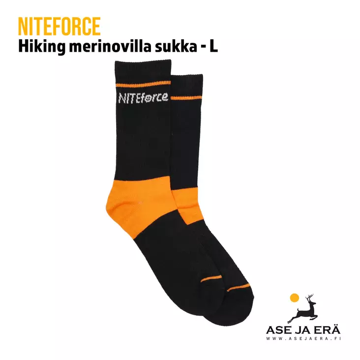 NITEforce Hiking merinovilla sukat L, Pari yleiskuva - Sukat - 6430061583145 - 1