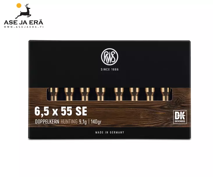 RWS 6,5x55 DK 9,1g patruuna 20 kpl - 6,5x55 kaliiperi - R2116995 - 1