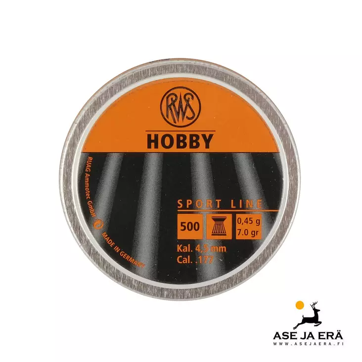 RWS Hobby 4,5 mm 0,45g 500 kpl - 4,5 mm ilmakivääriluodit - 4000294136405 - 1