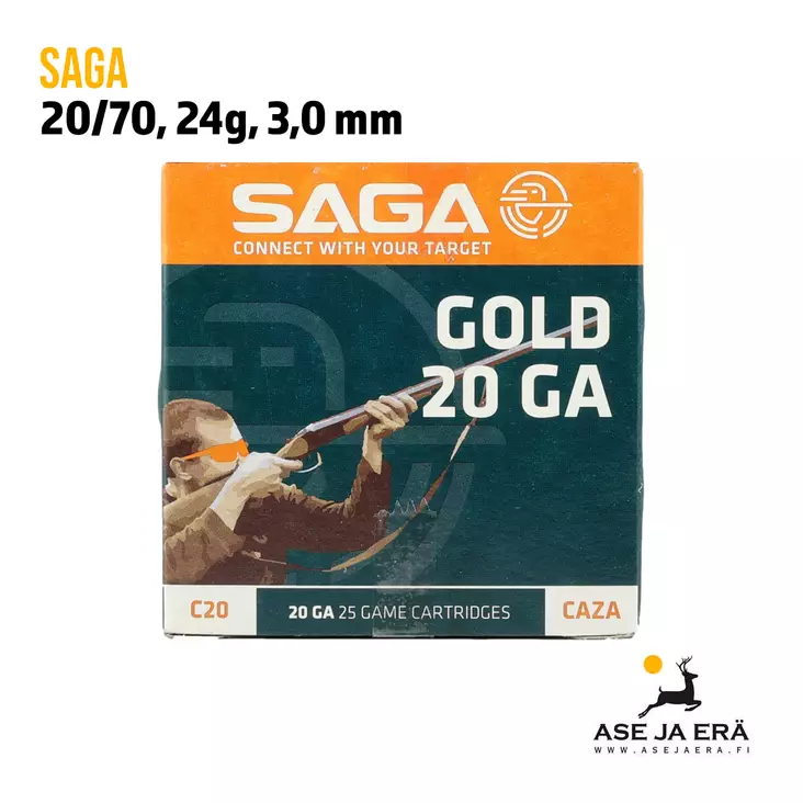 Saga Gold Steel 20/70 24g haulikonpatruuna - Lyijyttömät patruunat - 8435101631341 - 1