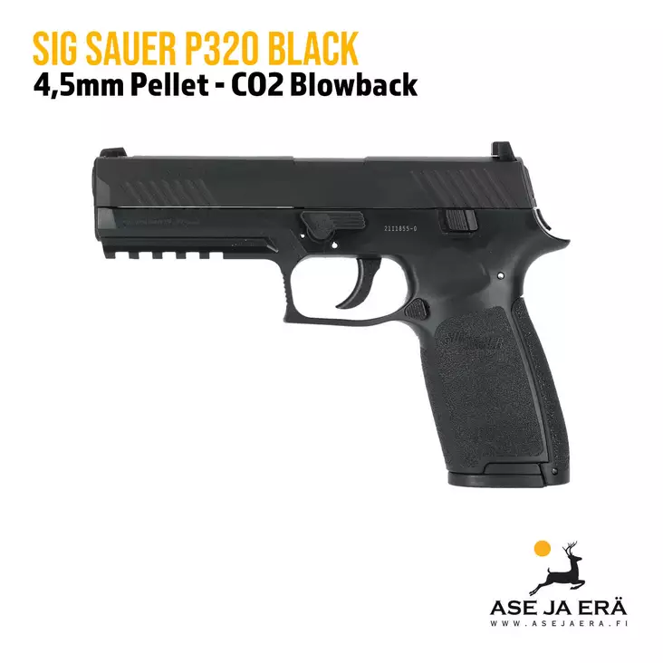 SIG Sauer P320 Black 4,5mm ilmapistooli blowback - Ilma-aseluoti ilmapistoolit - 768681557875 - 1