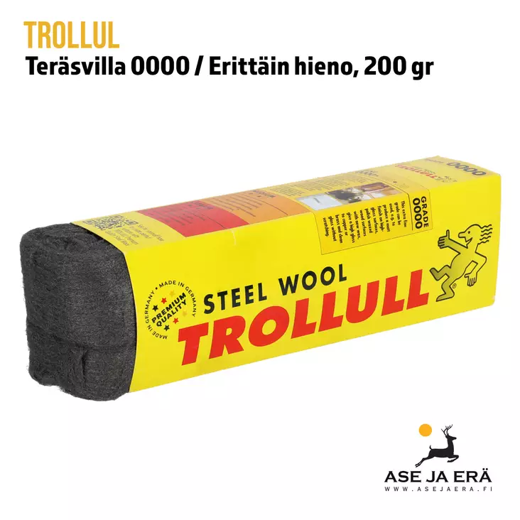 Trollull 0000 teräsvilla 200 g - Yleiskuva - Puhdistustulpat ja asesillat - 4003364900005 - 2