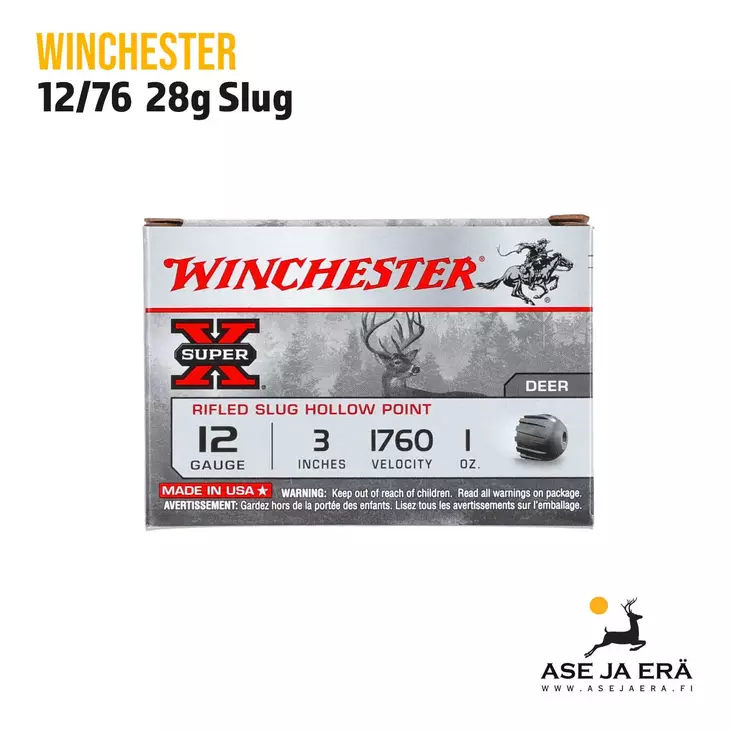 Winchester Super X Slug HP 12/76 28g haulikon patruuna - Täyteiset - 020892009585 - 1