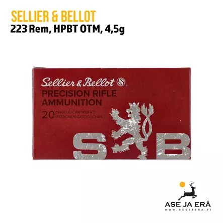 223 Rem Sellier & Bellot HPBT OTM 4,5g patruuna 20 kpl - 223 kaliiperi - 8590690330676 - 8