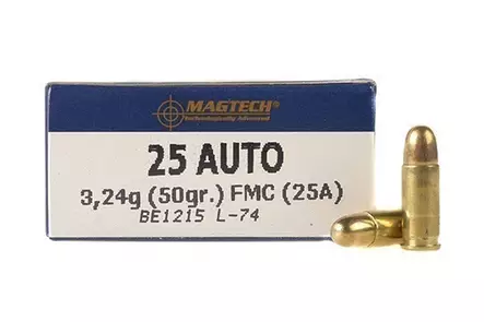 25 ACP Magtech FMJ pistoolinpatruuna 3,24g (25A) - Muut pistoolinpatruunat - 7891798042746 - 2