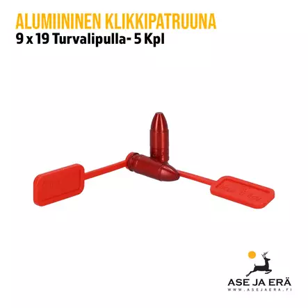 9mm turvalippu+klikkipatruuna 5kpl - Klikkipatruunat - 6438418000796 - 2