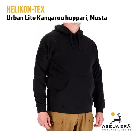 Helikon-Tex Urban Lite huppari, Musta - yleiskuva mallin päällä - Hupparit - 5908218784666 - 3