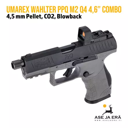Walther PPQ M2 Q4 ilmapistooli 4,6" Combo Pellet CO2 - Ilma-aseluoti ilmapistoolit - 4000844848956 - 2