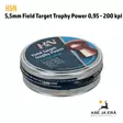 5,5mm H&N Field Target Trophy Power 0,95g 200 Kpl - Rasia yläviistosta - 5,5 mm luodit - 4047058015026 - 7