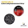 6,35mm JSB Exact King .25 1,645g Ilmakivääriluoti 150 kpl - kansi avattuna luodit näkyvissä - 6,35 mm luodit - 8594180450646 - 2