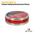 6,35mm JSB Exact King .25 1,645g Ilmakivääriluoti 150 kpl - rasia sivusta - 6,35 mm luodit - 8594180450646 - 4