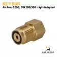 Best Fittings Air Arms S200 DIN 200/300 täyttöadapteri - Din liitin näkyvissä - Adapterit ja liitäntäsarjat - 03A1MF06 - 2