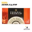 Federal Gold Medal Sierra MatchKing .260 Rem 9,2g Kiväärinpatruuna - Muut kaliiperit - 029465063726 - 1