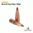 Hornady 30 cal CX 110 gr 7,1g 50kpl kupariluoti -  Luoti pystyssä ja kärki näkyvissä - .30 luodit - 090255719536 - 2