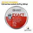 JSB Exact RS Diabolo 4,52 mm ilma-aseluoti, 0,475 g, 500 kpl, yleiskuva rasian etukansi - 4,5 mm luodit - 8594180450486 - 1