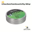 JSB Match Pistol (Green) 4,51 mm ilmapistooli luoti 0,475 g - 4,5 mm ilmapistooliluodit - 8594180450226 - 9