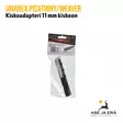 Umarex Picatinny/Weaver kiskoadapteri 11 mm kiskoon myyntipakkauksen takakansi ja EAN-koodi - Tukit, kiskot, kahvat ja bipodit - 4000844588586 - 11
