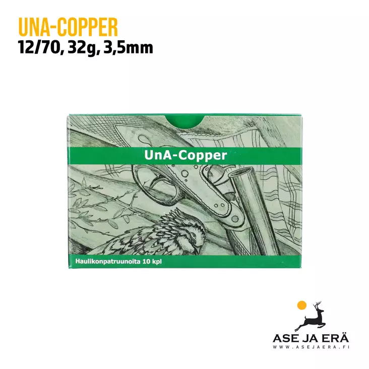 12/70 UnA-Copper 32g 3,5mm haulikonpatruuna - Lyijyttömät patruunat - 6430068624346 - 1