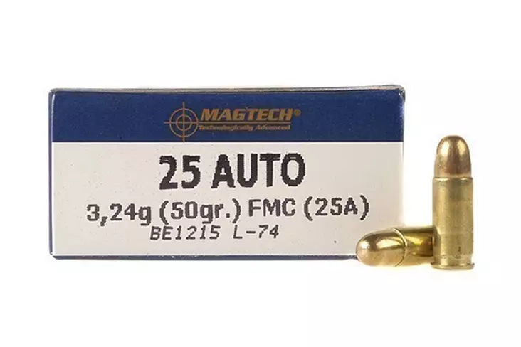 25 ACP Magtech FMJ pistoolinpatruuna 3,24g (25A) - Muut pistoolinpatruunat - 7891798042746 - 2