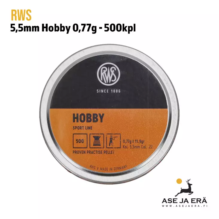 5,5mm RWS Hobby 0,77g ilmakivääri luoti - 5,5 mm luodit - 4000294136436 - 2
