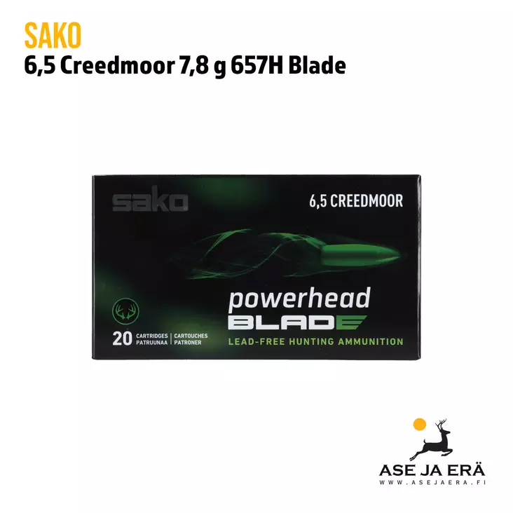 6,5 Creedmoor Sako Powerhead Blade kivääripatruuna 657H 7,8g - 6,5 Creedmoor kaliiperi - 6438053158456 - 5