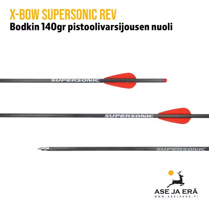 X-Bow Supersonic REV Carbon Bodkin 140gr pistoolivarsijousen nuoli - yleiskuva - Varsijousen tarvikkeet - 4064298213456 - 1
