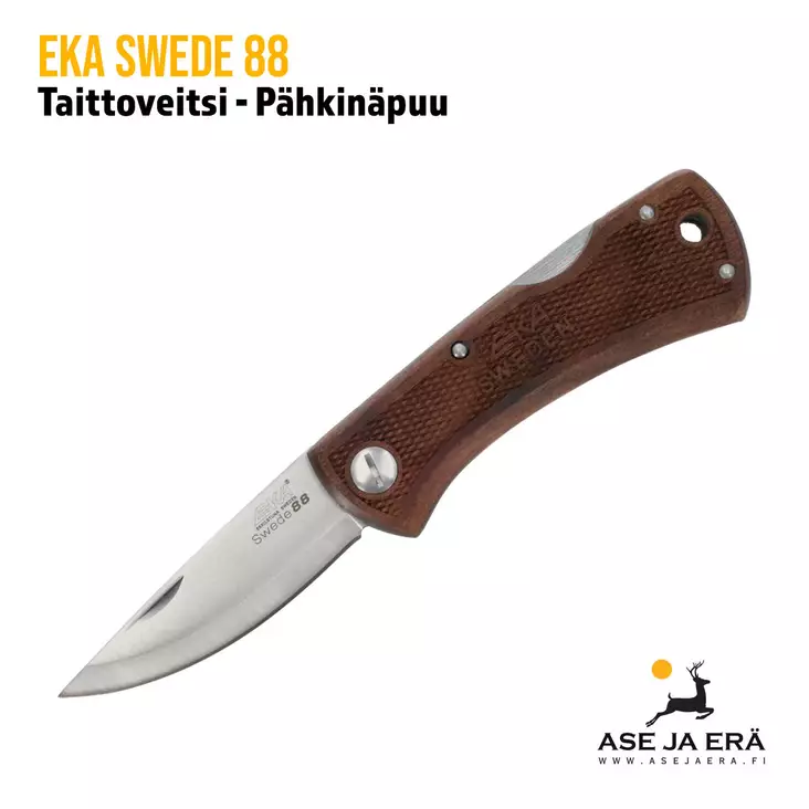 EKA Swede 88 taittoveitsi pähkinäpuu sivusta - Taittoveitset - 7391537618886 - 1