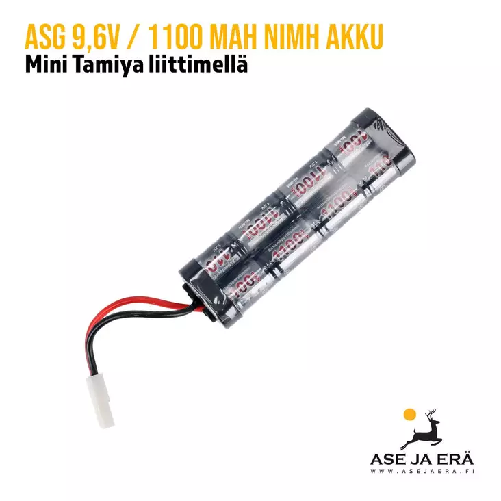 ASG 9,6V 1100 mAh,NiMH akku - Airsoft-akut ja laturit - 5707843024006 - 1