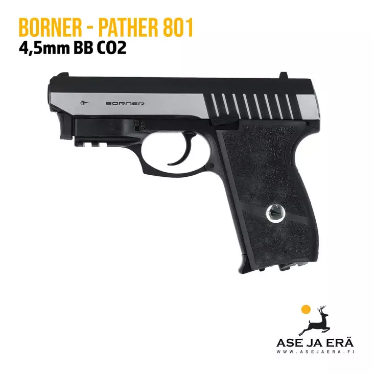 Borner Panther 801 4,5mm CO2 ilmapistooli, blowback - BB kuula ilmapistoolit - 4710372211176 - 1
