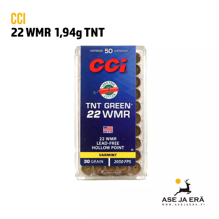 CCI TNT Green 22 WMR 1,94g - 22 WMR patruunat - 076683000606 - 1