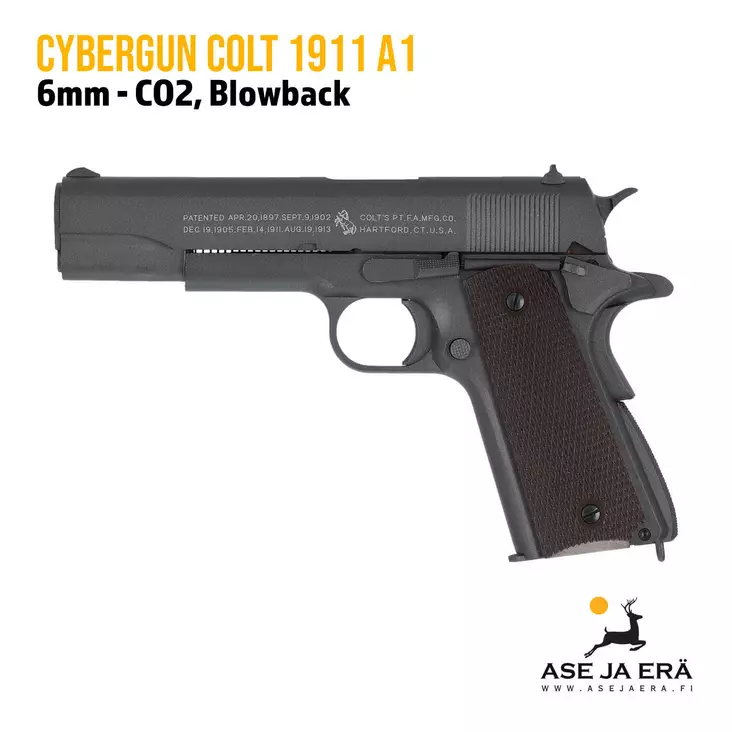 Cybergun Colt M1911 6mm CO2 Blowback Airsoft pistooli - Pistoolit ja -revolverit - 3559961805126 - 1