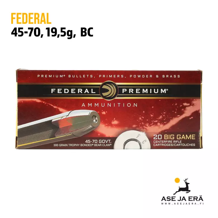 Federal Premium .45-70 Govt Trophy Bonded Bear Claw 19,5g - Muut kaliiperit - 029465063276 - 1