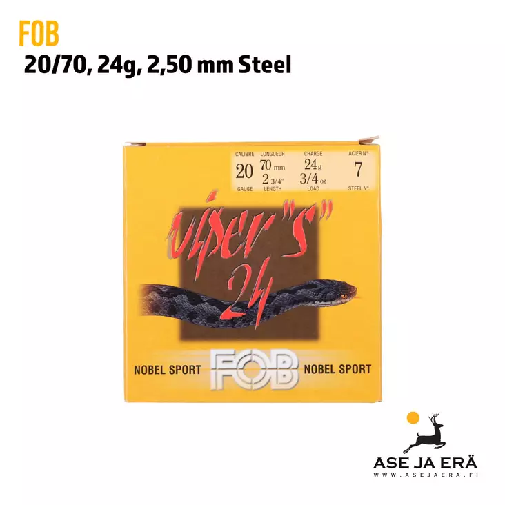FOB Viper Steel 20/70 24g 7 2,5mm haulikonpatruuna - Lyijyttömät patruunat - 3268790011386 - 1