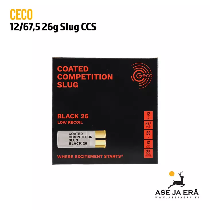 Geco CCS Slug Black 12/67,5 26g Täyteinen Haulikonpatruuna - Täyteiset - 4000294320316 - 1