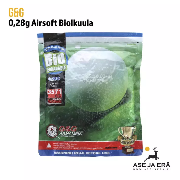 G&G Airsoft Biokuula 0,28g - Airsoft-kuulat - 4712972928546 - 4