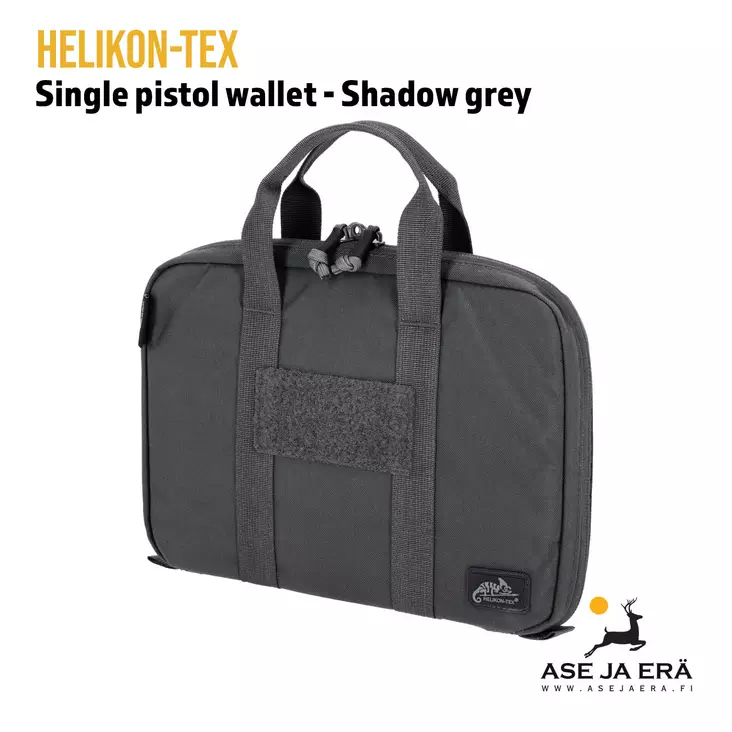 Helikon-Tex Single Pistol Wallet pistoolilaukku, Shadow Grey, etuviistosta - Reput ja laukut - 5902688033866 - 4