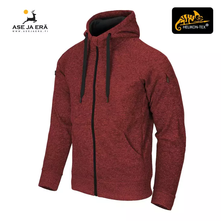 Helikon-Tex Covert Hoodie Fullzip huppari - punainen - Hupparit - 5908218727816 - 1