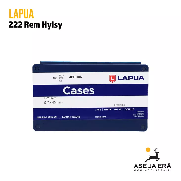 Lapua 222rem match hylsy 100 kpl - Hylsyt - 6418267200226 - 2