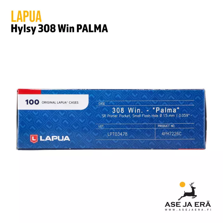 Lapua 308win PALMA hylsy 100kpl - Hylsyt - 6418267200936 - 4