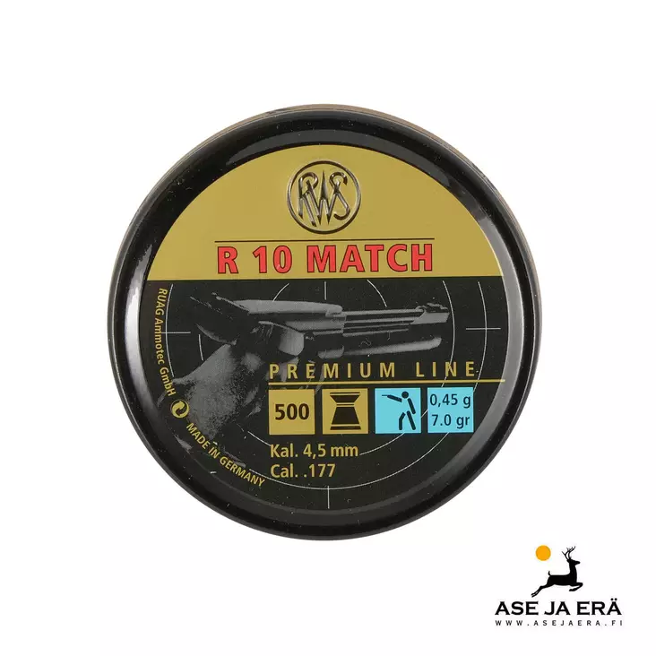 RWS R10 Match LP 4,49 mm ilmapistooli luoti 0,45 g - 4,5 mm ilmapistooliluodit - 4000294154416 - 1