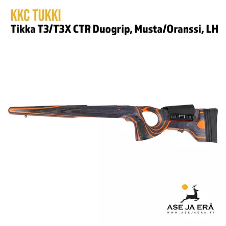 KKC Duogrip Tikka T3/T3X CTR Musta/Oranssi vasenkätinen - Yleiskuva - Tukit ja muunnossarjat - 7073257009877 - 1
