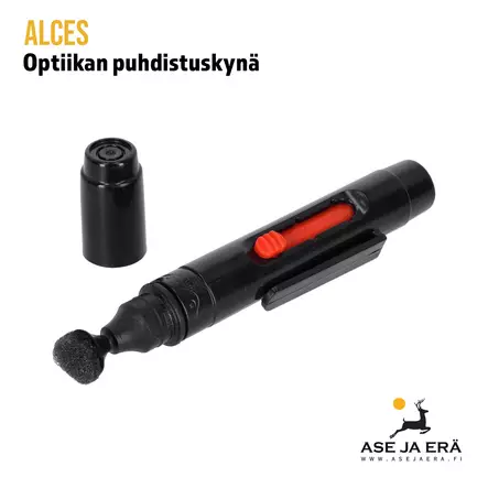 Alces optiikan puhdistuskynä, etuviistosta suojakorkki auki - Optiikan puhdistus - 7340143716127 - 6